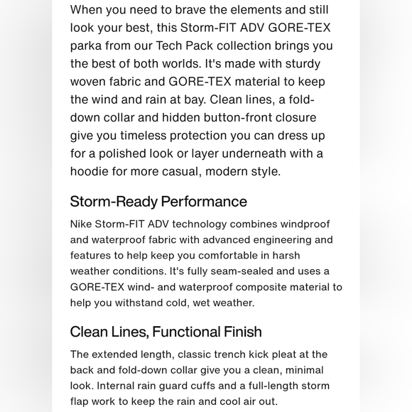 NIKE SPORTWEAR STORM-FIT ADV GORETEX PARKA - Picture 12 of 12